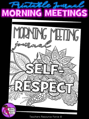 SELF-RESPECT Character Education Tutor Time Printable Journal