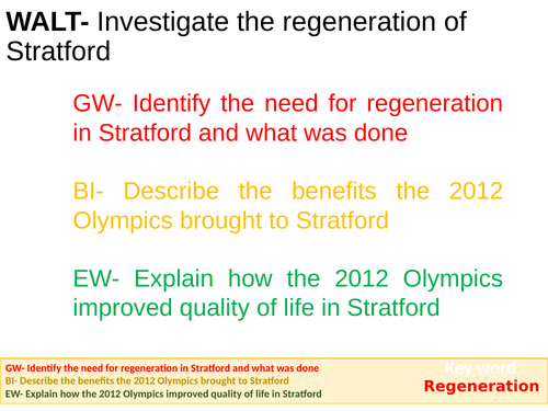 Olympic Regeneration of Stratford KS3