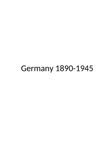 AQA GCSE history - Germany Democracy and Dictatorship notes