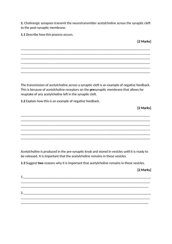 AQA A LEVEL BIOLOGY - APPLICATION QUESTIONS
