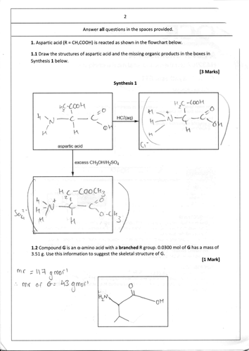 A LEVEL ORGANIC SYNTHESIS CHEMISTRY PAPER