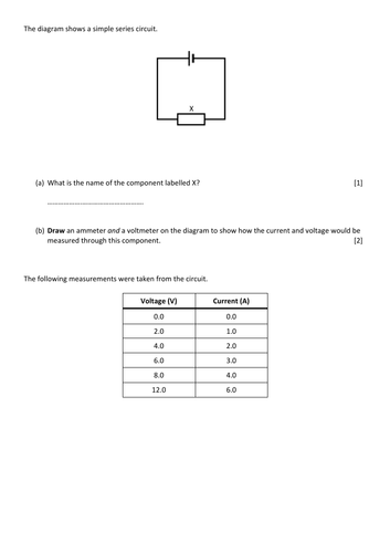 Electric Circuits Exam Style Past Paper Questions with Answers