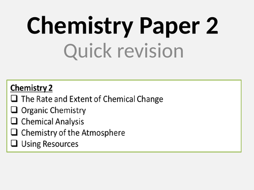 AQA CHEMISTRY paper 2 revision - Combined foundation