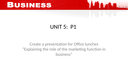 CTEC UNIT 5 - MARKETING AND MARKET RESEACH P1-P6