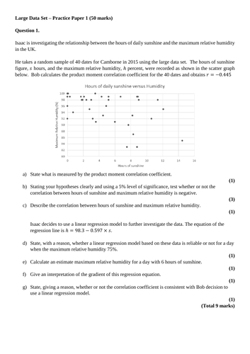 Edexcel Large Data Set Practice Papers