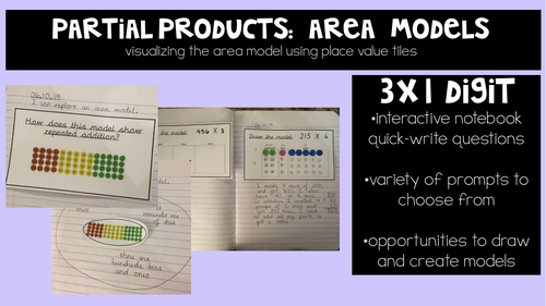 Partial Products: Academic Notebook Visuals and Response Prompts