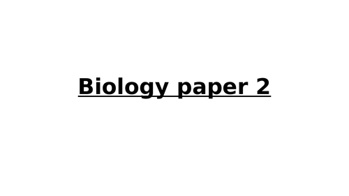 AQA Trilogy Biology Paper 2 Revision (Foundation)