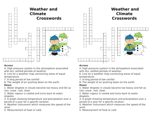 Weather and Climate - Crosswords