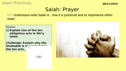 AQA GCSE RE RS - Islam Practices L2 - Salah / Prayer