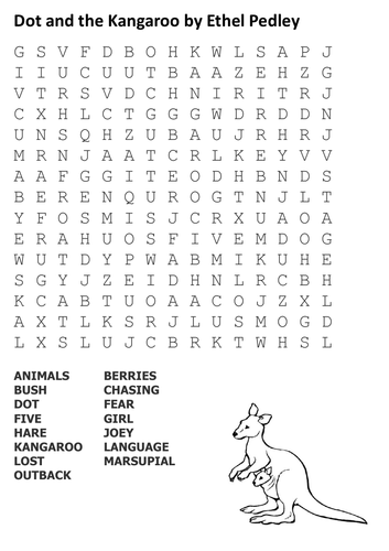 Dot and the Kangaroo Word Search