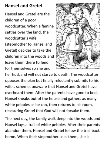 Hansel and Gretel Handout