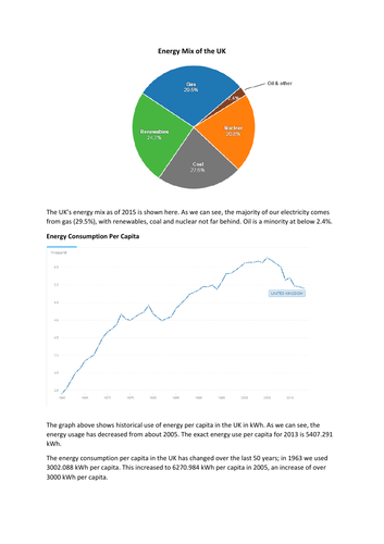 GCSE Geography - Energy mix of the UK