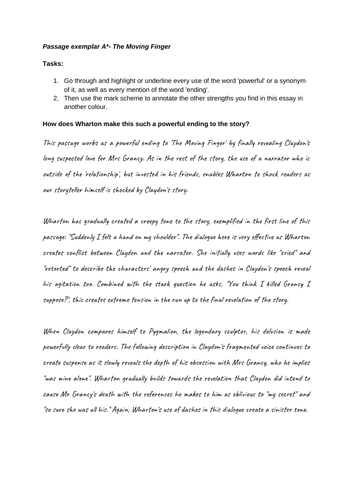 Stories of Ourselves A* Example on The Moving Finger