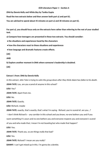 OCR Paper 1 Section A - DNA Comparison MOCK