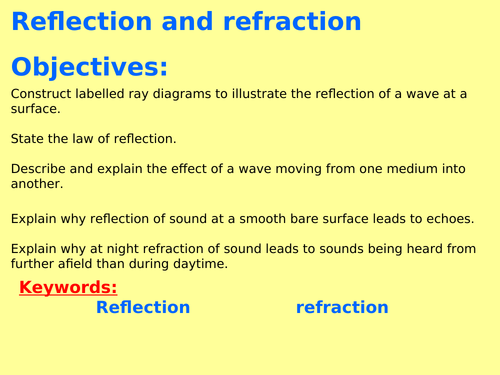 AQA P6.3 ( Physics GCSE spec 4.6) - Reflection and refraction of waves (with RP) (TRIPLE ONLY)