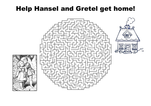 Help Hansel and Gretel get home maze puzzle