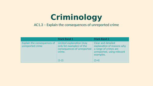 Criminology Level 3 Unit 1 1.3