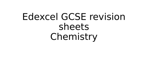 GCSE Chemistry C1 and C2