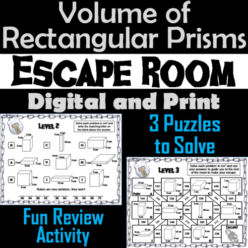Volume of Rectangular Prisms Activity: Math Escape Room Geometry