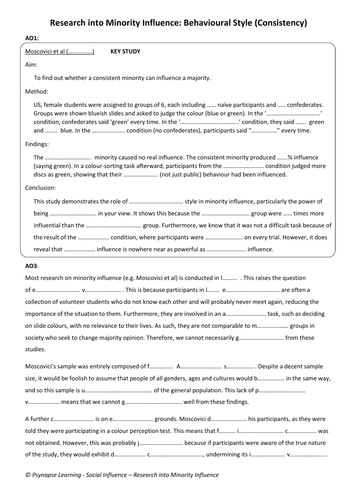 Research into Minority Influence