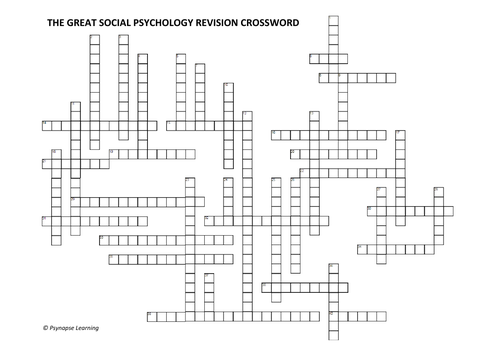 Social Psychology - Crossword