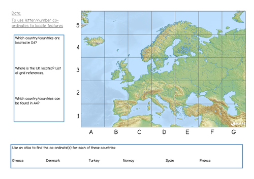 KS1/2 Map skills - grid references