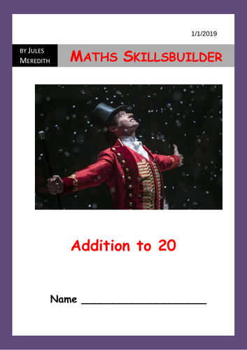 Maths Skillsbuilder 1 - The Greatest Showman -  addition to 20