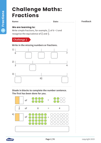 Fractions of Numbers: Y2 – Fractions – Maths Challenge