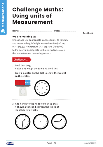 Choosing Units of Measurement: Y2 – Measurement – Maths Challenge
