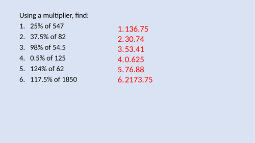 Percentage Increase and Decrease PPT