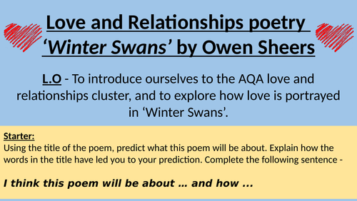 AQA Winter Swans poetry analysis