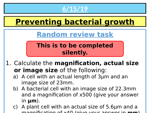 AQA GCSE (9-1) Biology (Triple) - Preventing bacterial growth