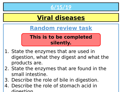 AQA GCSE (9-1) Biology  - Viral diseases