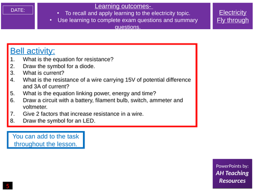 GCSE Physics Electricity Fly Through