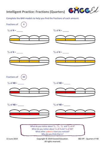 Intelligent Practice: Fractions - Quarters (Free)