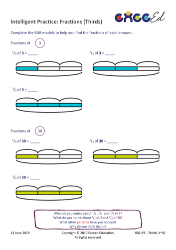 Intelligent Practice: Fractions - Thirds (Free)