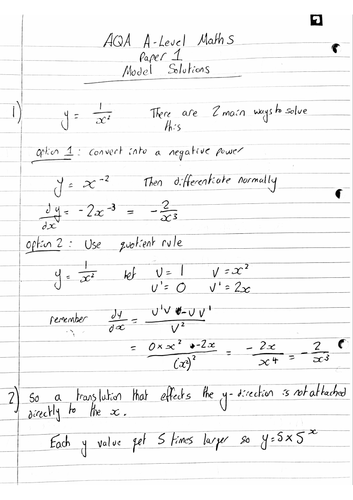 New aqa a level maths paper 1 2018 model solutions by thewilwheaton 