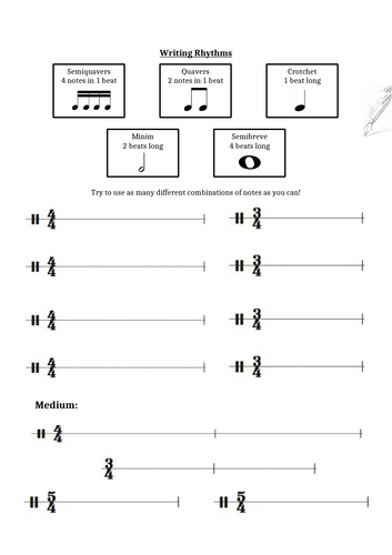 Writing Rhythms Worksheet