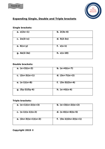 Expanding Single, Double & Triple Brackets