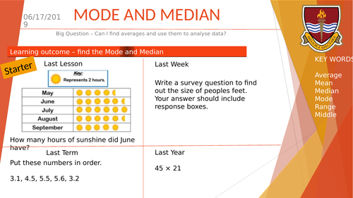 Median and Mode average for beginners