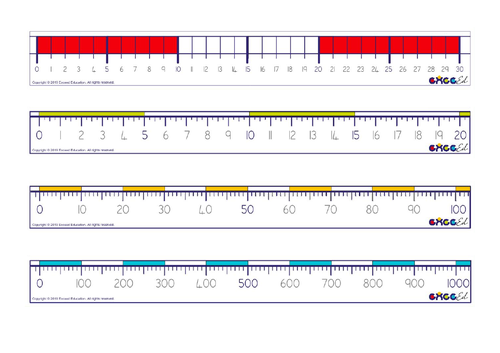 Number Line Mats and Bookmarks