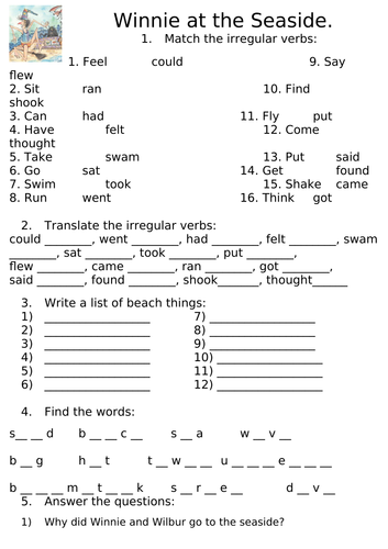 Winnie the Witch at the seaside - worksheet