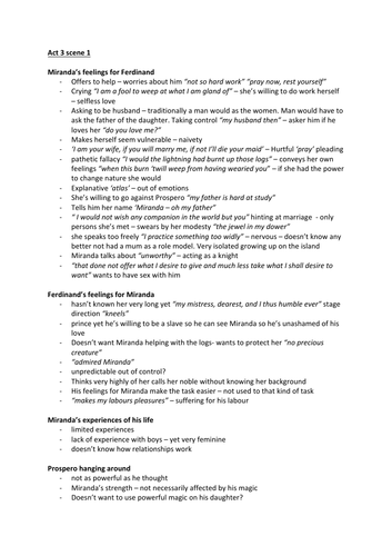 Tempest Act 3 scene 1 - analysis