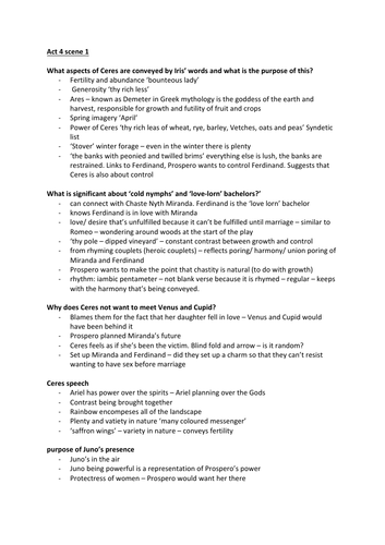 Tempest Act 4 scene 1 analysis