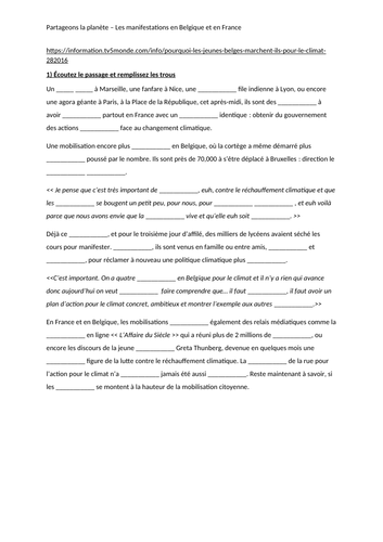 Manifestations pour l'environnement