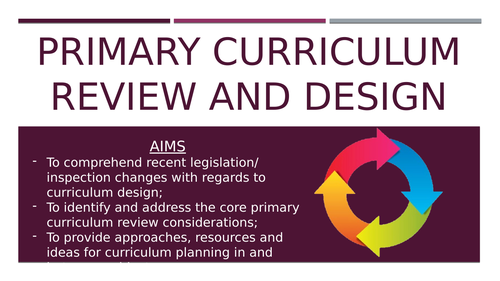 Primary Curriculum Review and Design - CPD/ Information Session