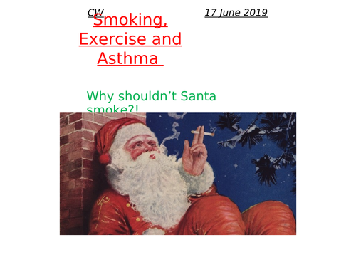 Christmas themed lesson on exercise, asthma and smoking