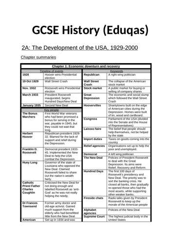 EDUQAS GCSE Development of the USA