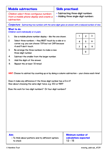 column subtraction problem solving year 4