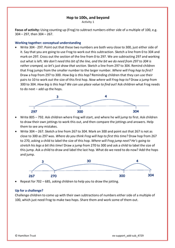 Expanded & compact column subtraction - Extra Support Activity -Year 4